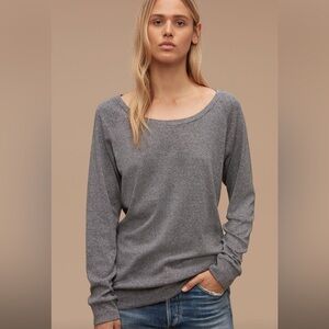 Aritzia TNA Del Mar scoop neck long sleeve tee